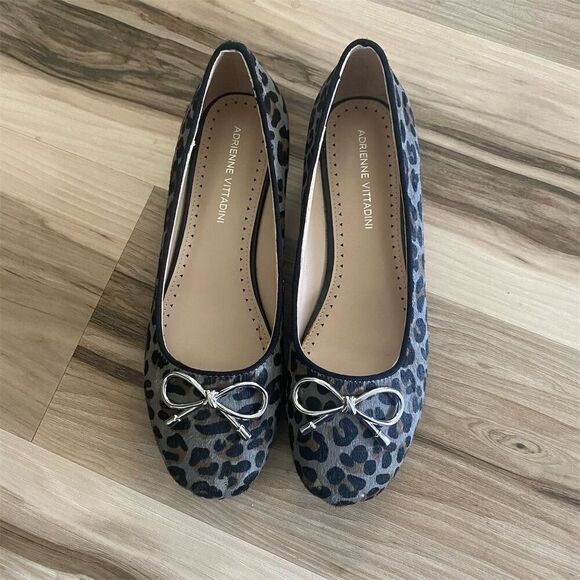 Adrienne Vittadini Women's Leopard Print Ballet Flats Size 6.5 Gray - Picture 1 of 7